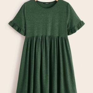 Plus Ruffle Cuff Smock Dress